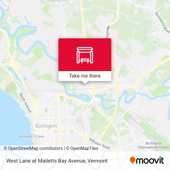 West Lane at Malletts Bay Avenue map