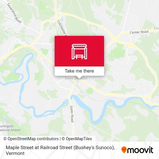 Maple Street at Railroad Street (Bushey's Sunoco) map
