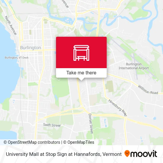 Mapa de University Mall at Stop Sign at Hannafords