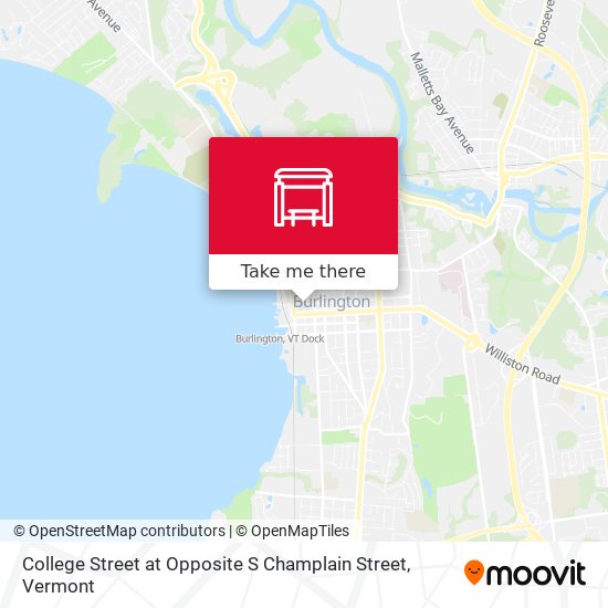 College Street at Opposite S Champlain Street map