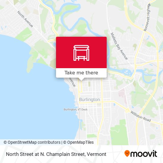 North Street at N. Champlain Street map
