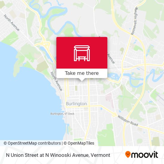 N Union Street at N Winooski Avenue map