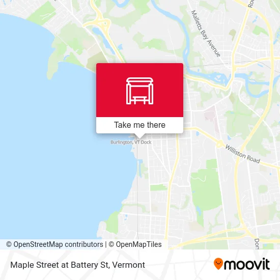 Maple Street at Battery St map