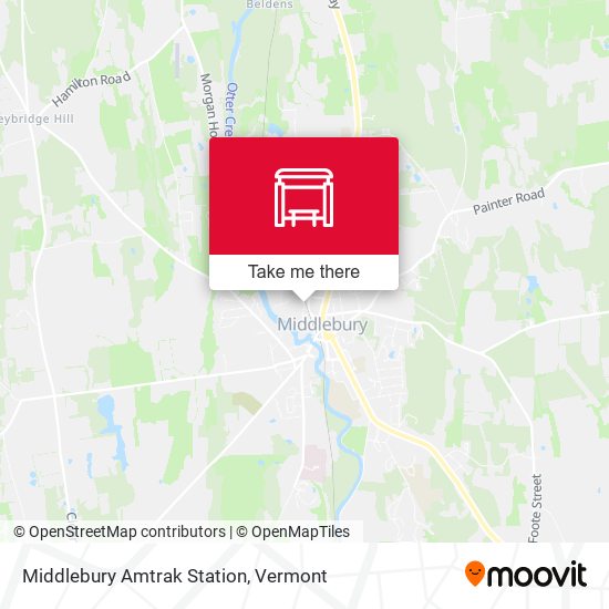 Middlebury Amtrak Station map