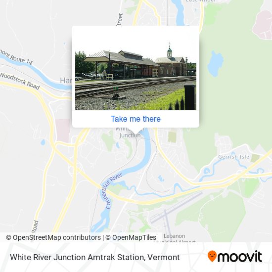 Mapa de White River Junction Amtrak Station