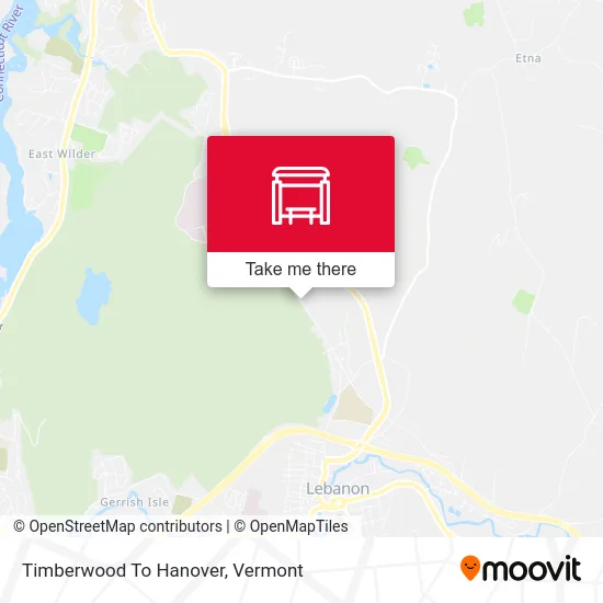 Timberwood To Hanover map