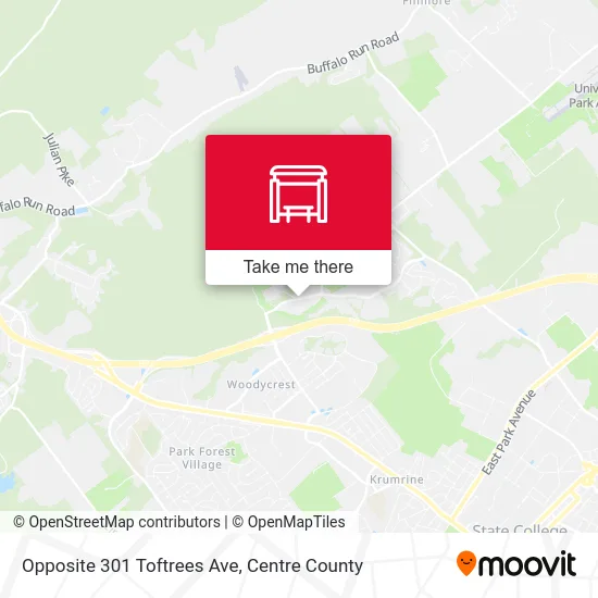 Opposite 301 Toftrees Ave map