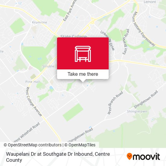 Mapa de Waupelani Dr at Southgate Dr Inbound