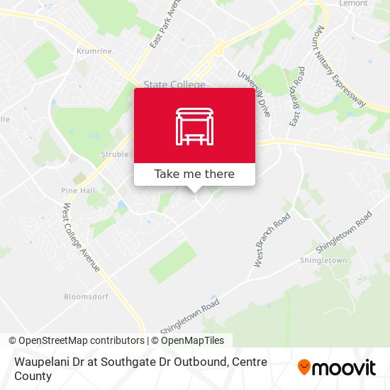 Mapa de Waupelani Dr at Southgate Dr Outbound