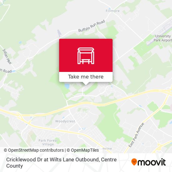 Cricklewood Dr at Wilts Lane Outbound map