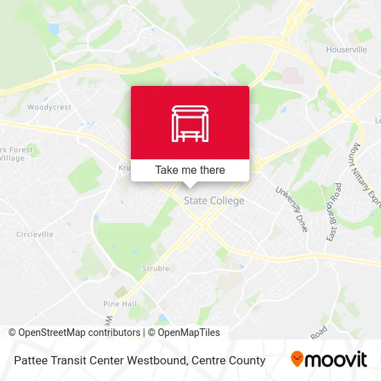 Pattee Transit Center Westbound map