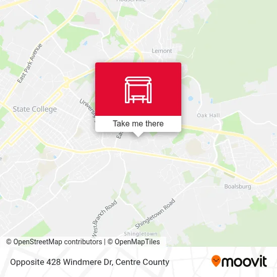 Opposite 428 Windmere Dr map