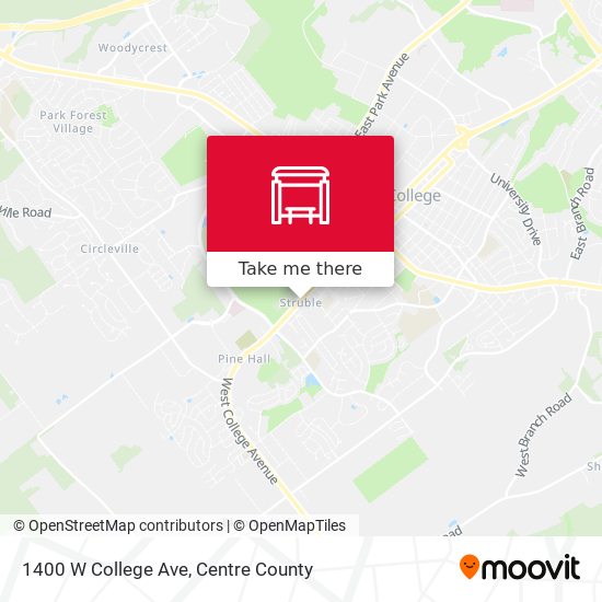 1400 W College Ave map