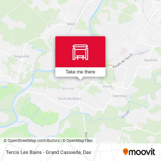Tercis Les Bains - Grand Cassiede map