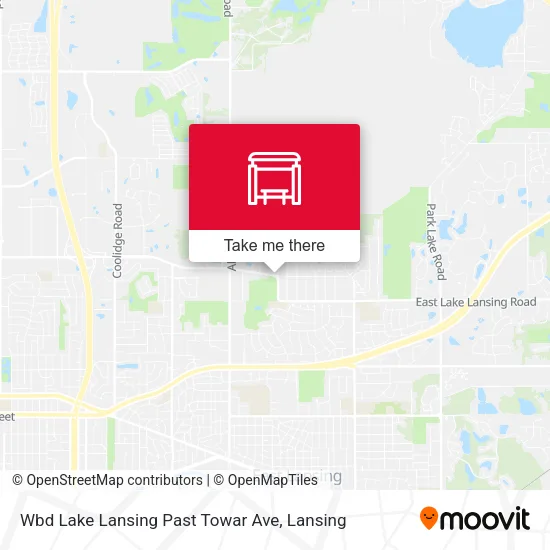 Mapa de Wbd Lake Lansing Past Towar Ave