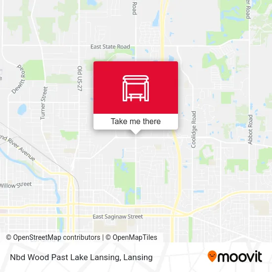 Mapa de Nbd Wood Past Lake Lansing