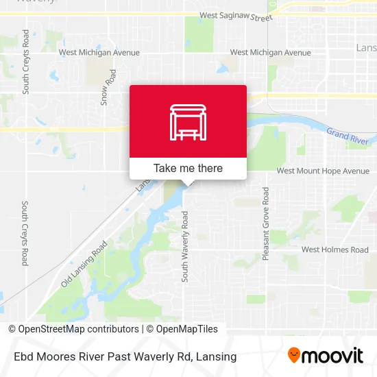 Mapa de Ebd Moores River Past Waverly Rd