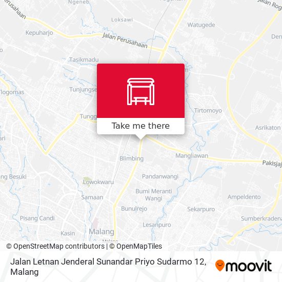 Jalan Letnan Jenderal Sunandar Priyo Sudarmo 12 map