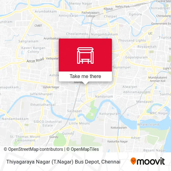 Thiyagaraya Nagar (T.Nagar) Bus Depot map