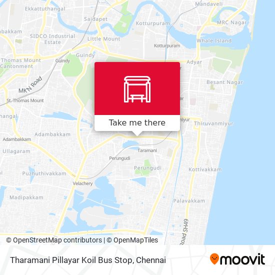Tharamani Pillayar Koil Bus Stop map