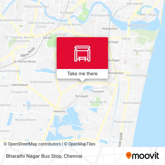 Bharathi Nagar Bus Stop map