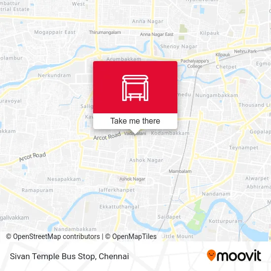Sivan Temple Bus Stop map