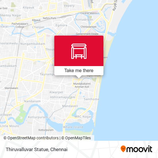 Thiruvalluvar Statue map