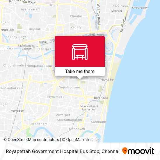 Royapettah Government Hospital Bus Stop map