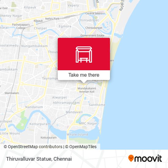 Thiruvalluvar Statue map