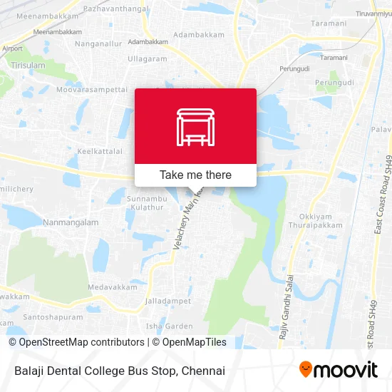 Balaji Dental College Bus Stop map