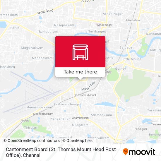 Cantonment Board (St. Thomas Mount Head Post Office) map