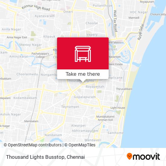 Thousand Lights Busstop map