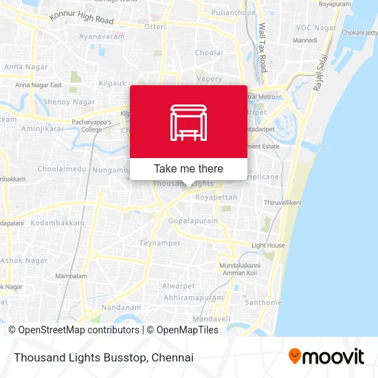 Thousand Lights Busstop map