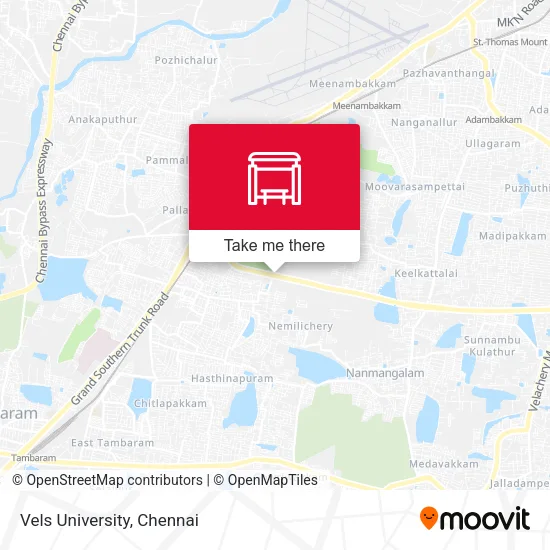 Vels University map