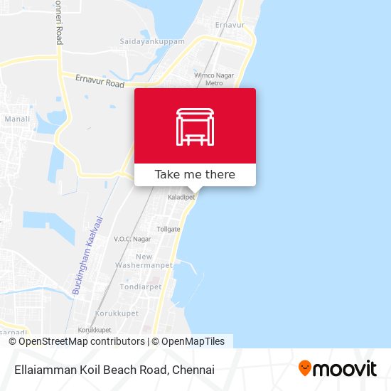 Ellaiamman Koil Beach Road map