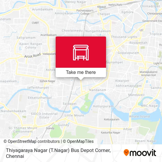 Thiyagaraya Nagar (T.Nagar) Bus Depot Corner map