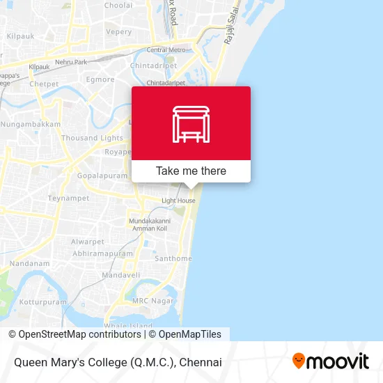 Queen Mary's College (Q.M.C.) map