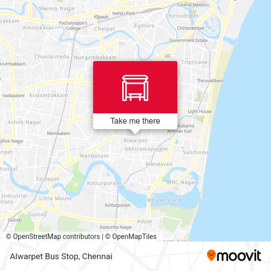 Alwarpet Bus Stop map