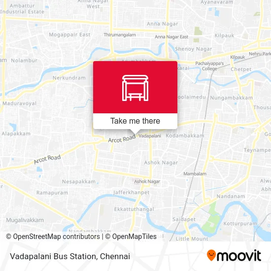 Vadapalani Bus Station map