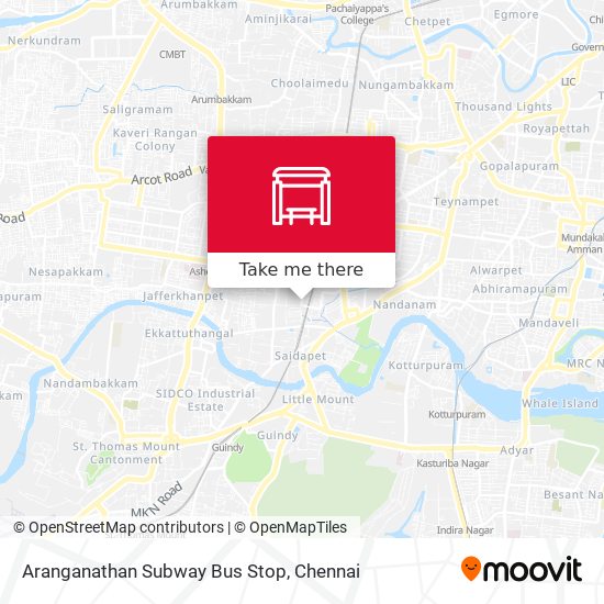 Aranganathan Subway Bus Stop map