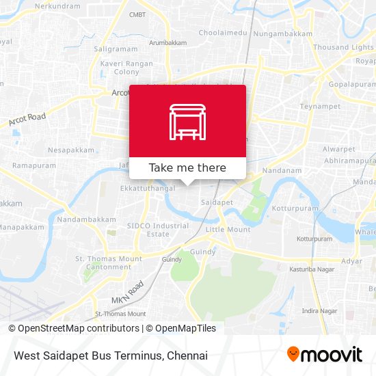 West Saidapet Bus Terminus map
