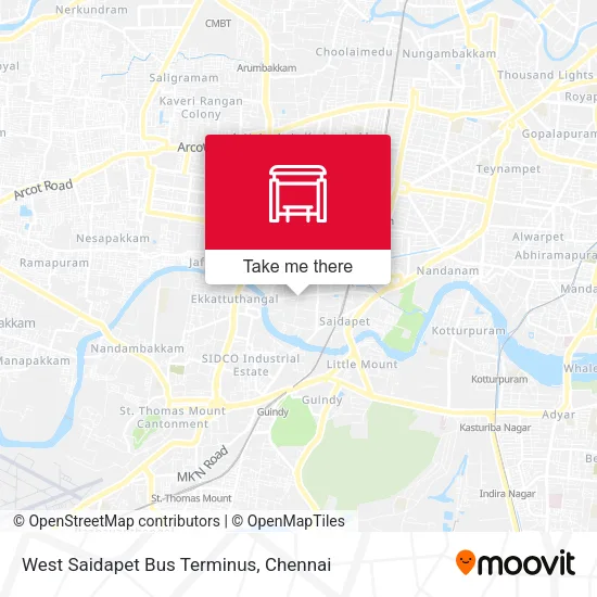 West Saidapet Bus Terminus map