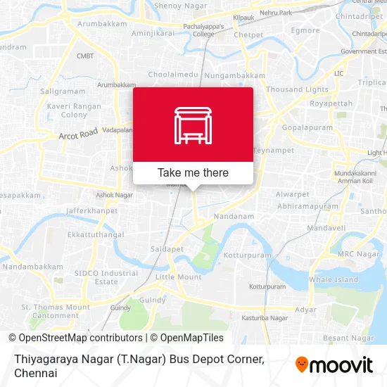 Thiyagaraya Nagar (T.Nagar) Bus Depot Corner map