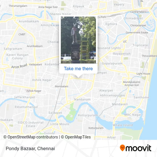 Pondy Bazaar map