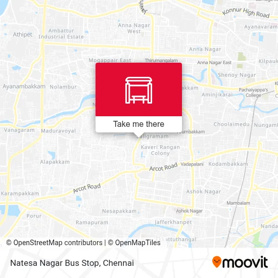 Natesa Nagar Bus Stop map