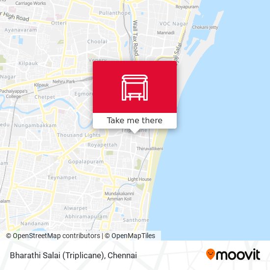 Bharathi Salai (Triplicane) map