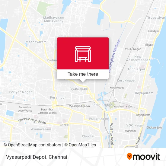Vyasarpadi Depot map
