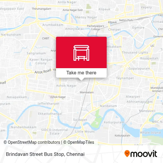 Brindavan Street Bus Stop map