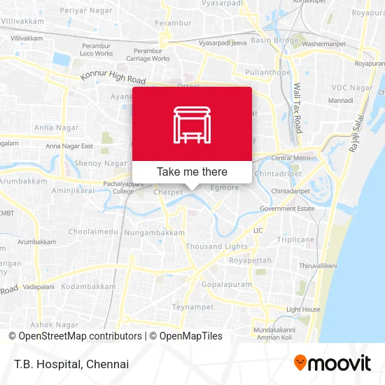T.B. Hospital map