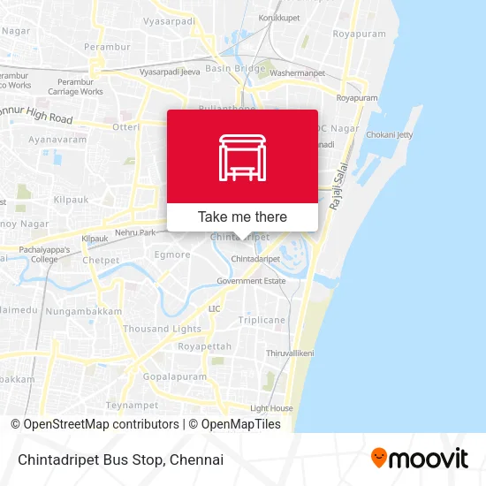 Chintadripet Bus Stop map